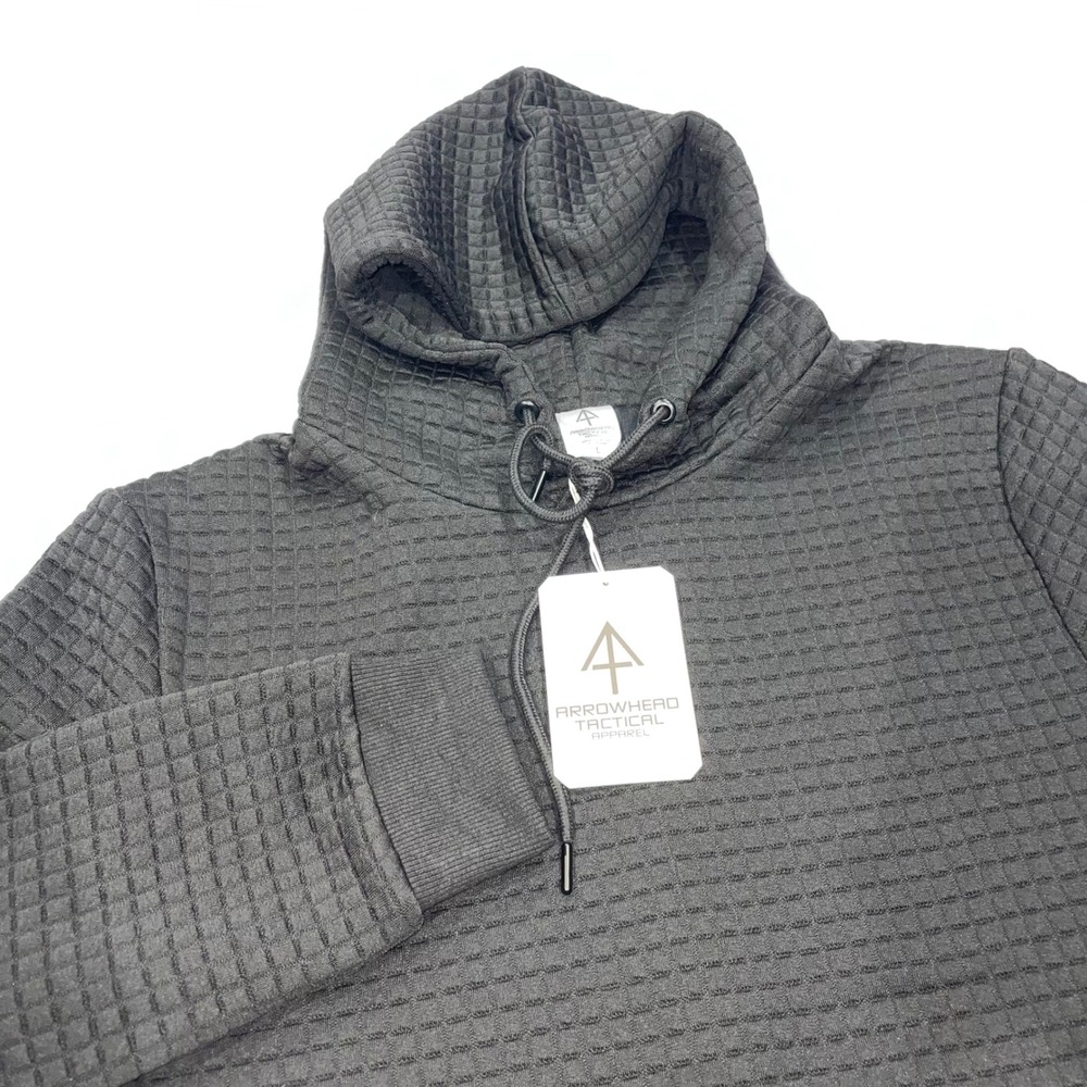 Arrowhead Tactical Apparel Mens Waffle Knit Hoodie Charcoal Gray Large NWT